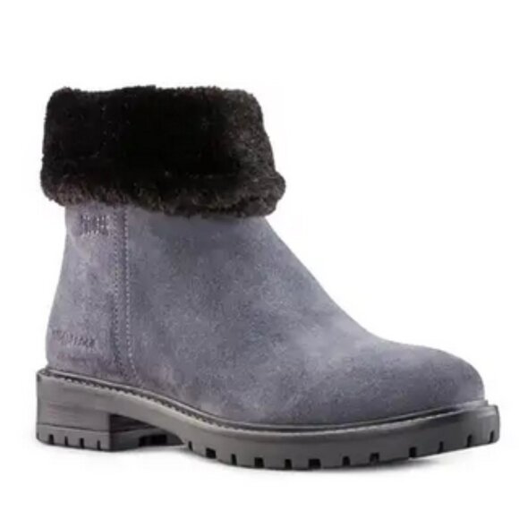 COUGAR Kendal Grey Suede Boots w/ Faux Fur Trim Sz. 8 NEW - Picture 1 of 10